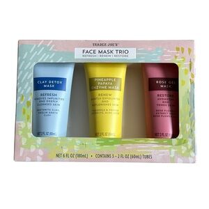 Trader Joe's Face Mask Trio Refresh Renew Restore 3 2 Fl Oz Tubes New In The Box